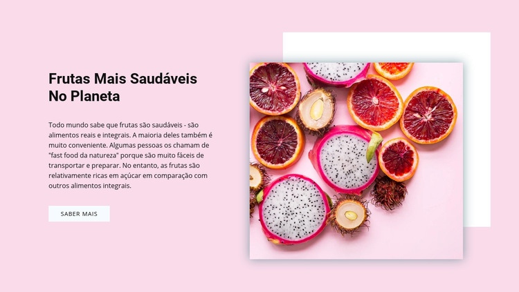 As frutas mais saudáveis Maquete do site