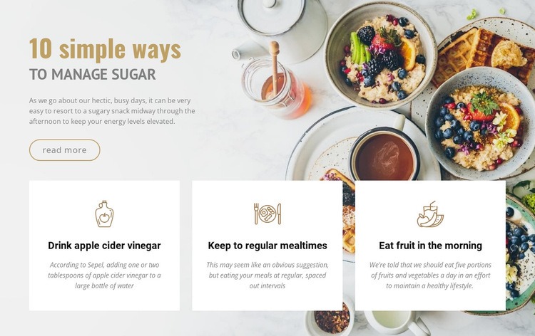 Omezte chuť na cukr a sacharidy Html Website Builder