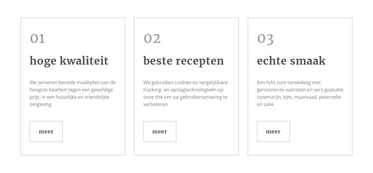 Gezonde restaurantmaaltijden HTML-sjabloon