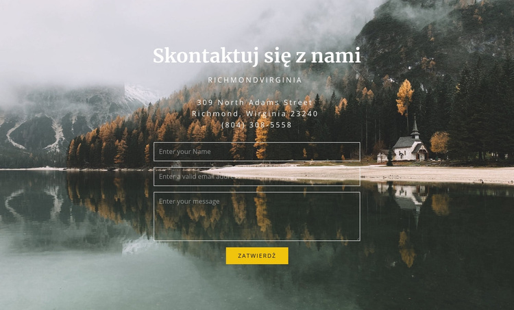 Kontakty do pensjonatu Motyw WordPress