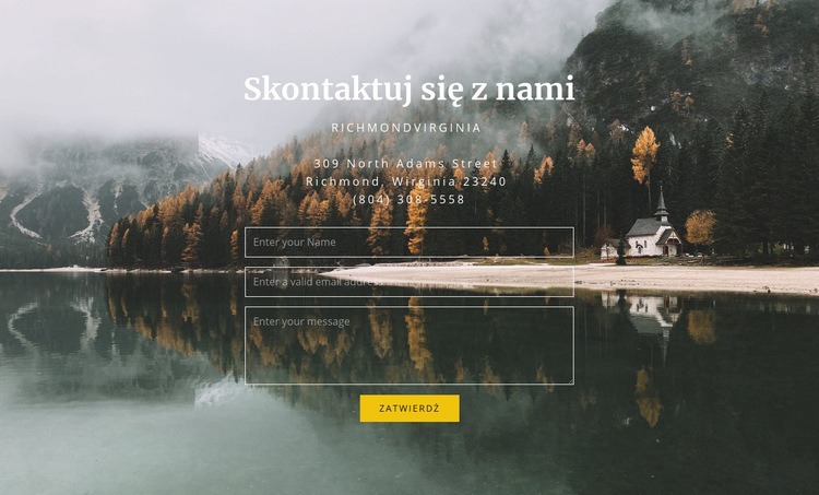 Kontakty do pensjonatu Szablon HTML5