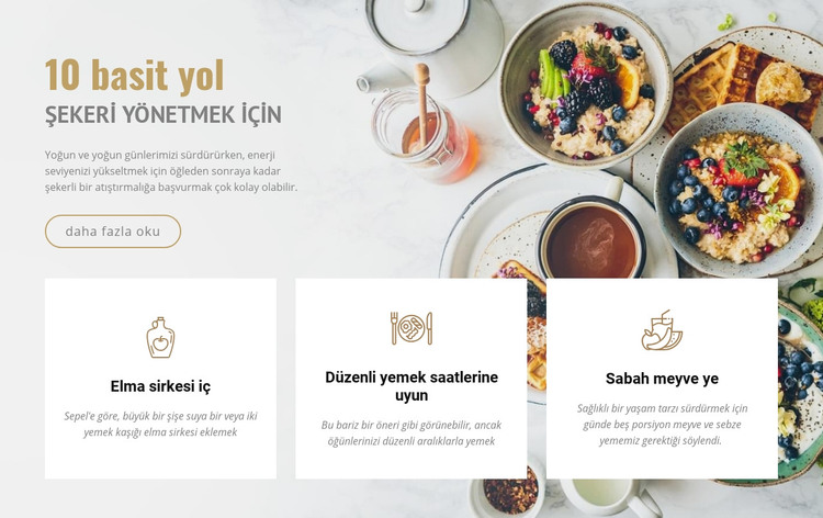 Curb şeker ve karbonhidrat istekleri HTML Şablonu