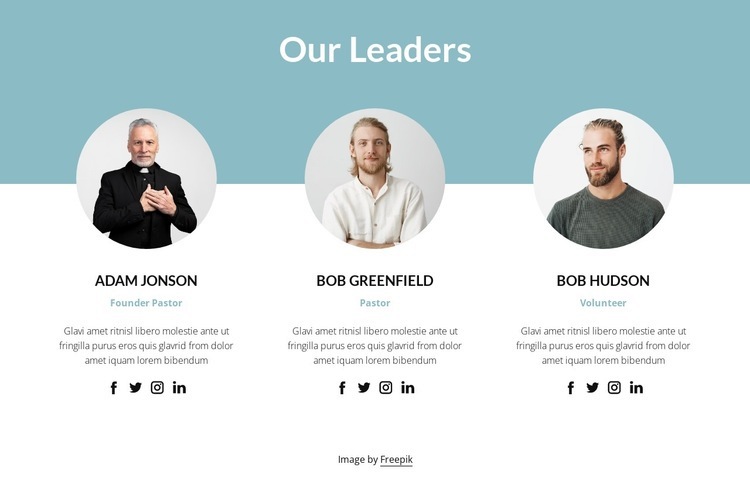 Church leaders Web Page Design