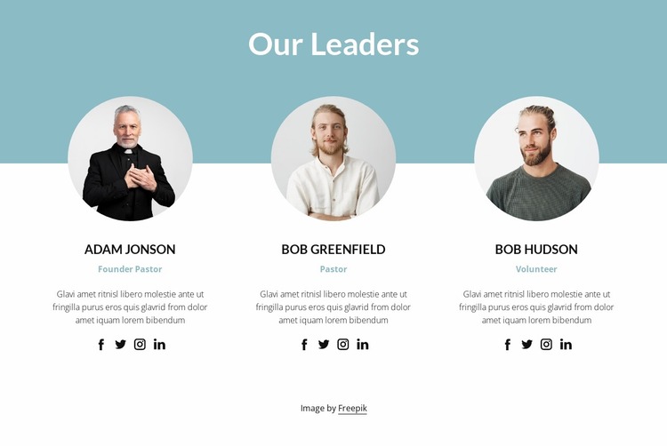 Church leaders Website Mockup