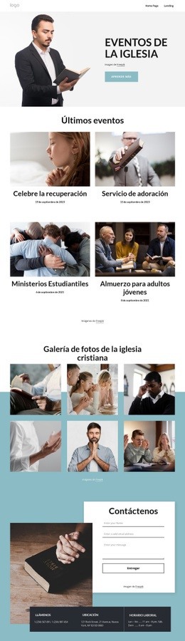 Eventos De La Iglesia: Inspiración Para La Página De Destino