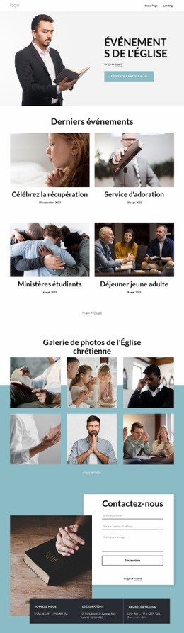 Conception Du Site Pour Événements De L'Église