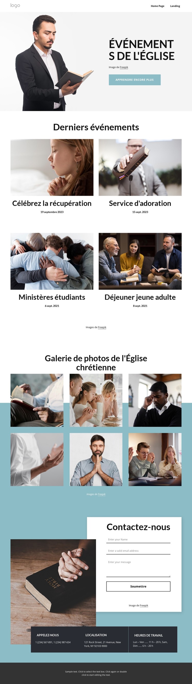 Événements de l'église Modèle CSS