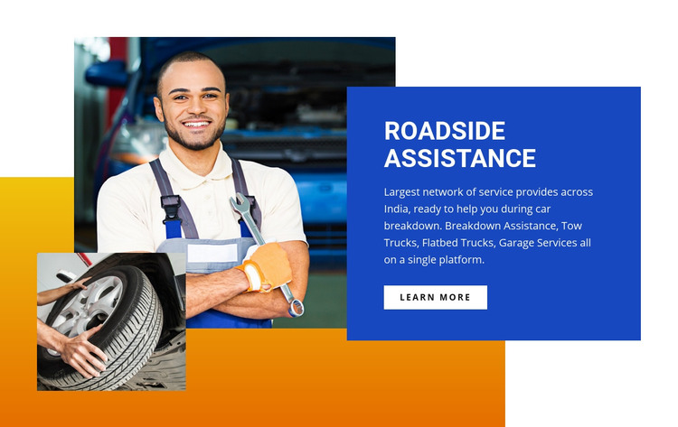 Roadside assistance center Homepage Design