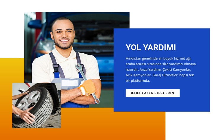 Yol yardım merkezi Web Sitesi Mockup'ı