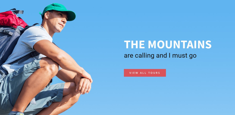 The mountains travel guide Landing Page