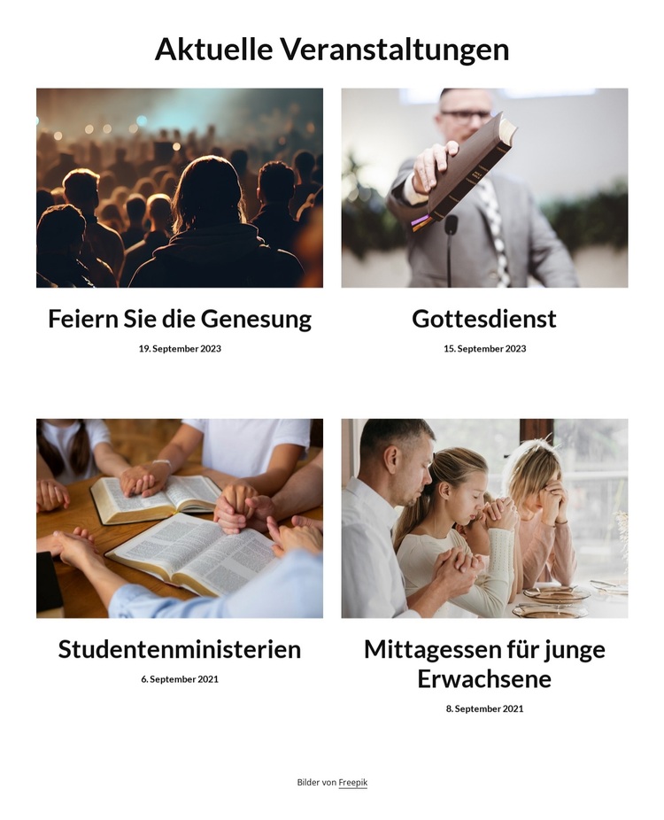 Aktuelle Nachrichten und Veranstaltungen WordPress-Theme