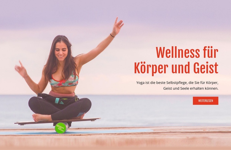 Geist und Körper Wellness Website-Modell