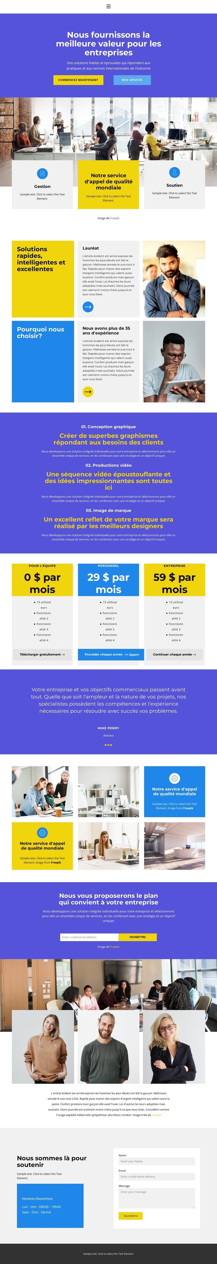 Rapide et facile Conception de site Web