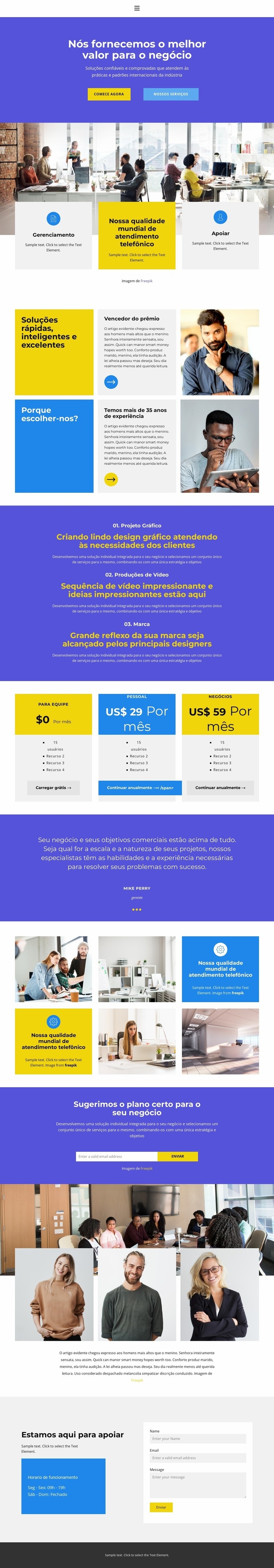 Rápido e fácil Landing Page