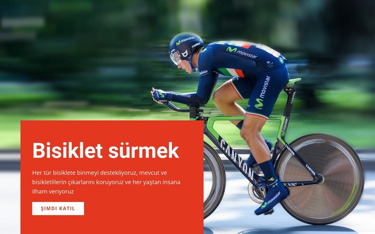 Eğlence için bisiklet Web Sitesi Mockup'ı