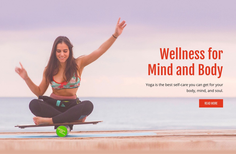 Mind and body wellness Web Page Design