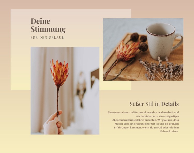 Süßer Stil im Detail Landing Page