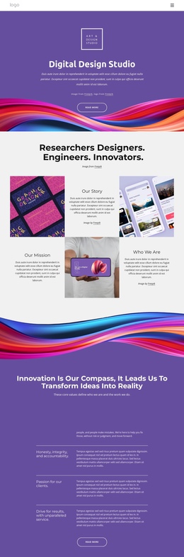 Multipurpose One Page Template For Fully Integrated Design, Strategy, Analytics, Technology