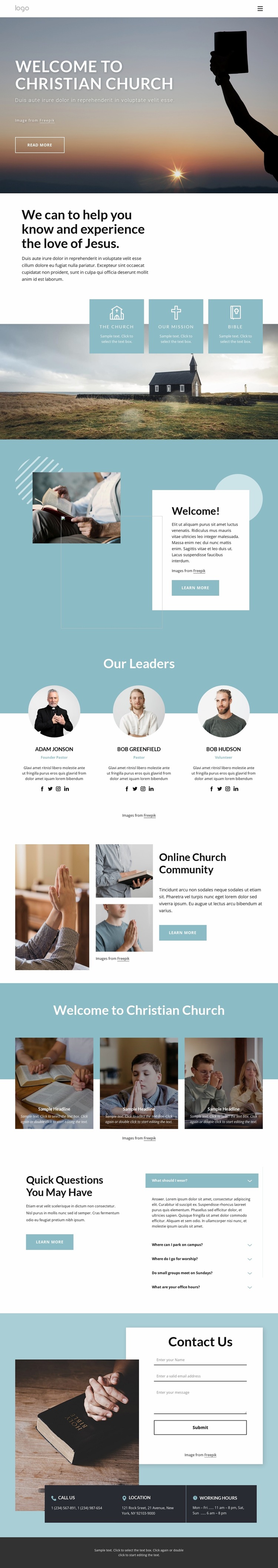 Our Mission, vision and confession Website Builder Templates