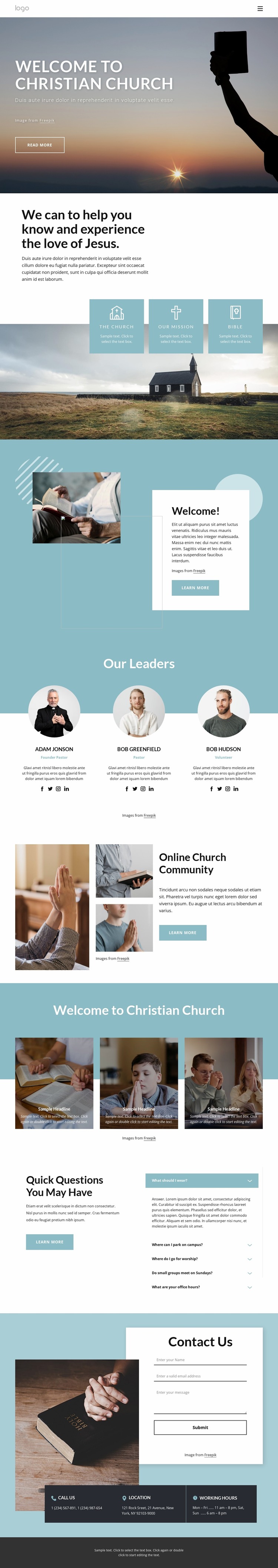 Our Mission, vision and confession WordPress Website Builder