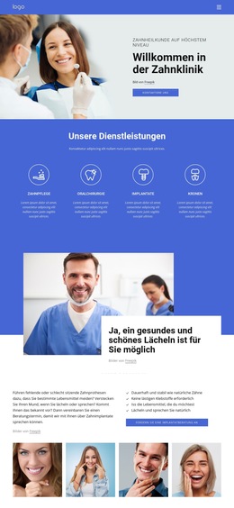 Willkommen In Der Zahnklinik – Webseiten-Vorlage