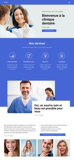 Bienvenue À La Clinique Dentaire - Free HTML Website Builder