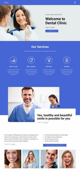 Welcome To Dental Clinic - Web Page Template
