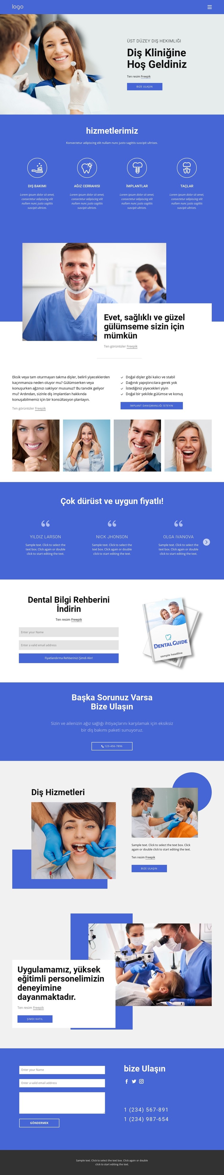 Diş kliniğine hoş geldiniz HTML Şablonu