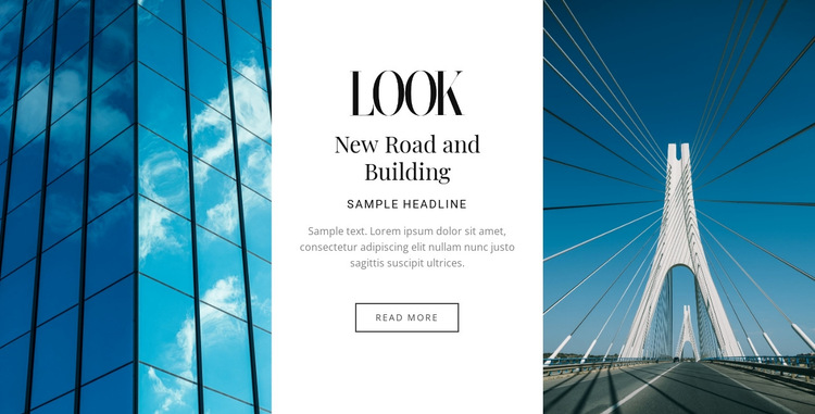 New road and buildings HTML5 Template