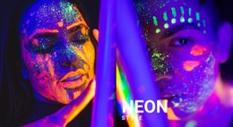 Neon Photo Flexbox Template
