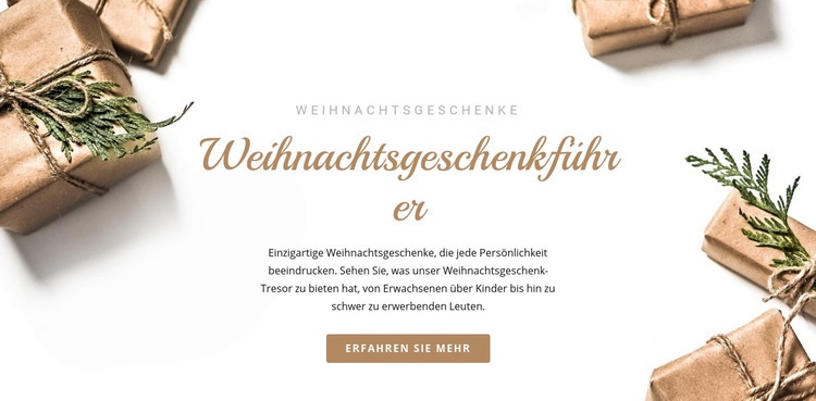 Weihnachtsgeschenkführer Website-Modell