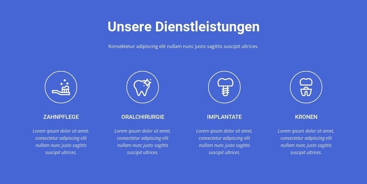 Zahnpflege auf höchstem Niveau Website-Modell