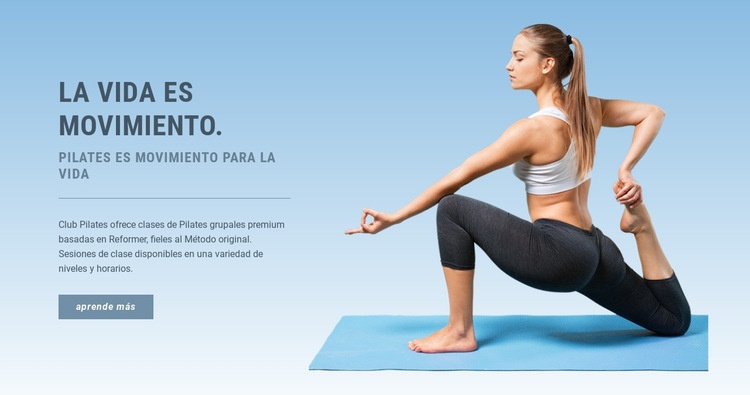 Tu cuerpo necesita Pilates Maqueta de sitio web