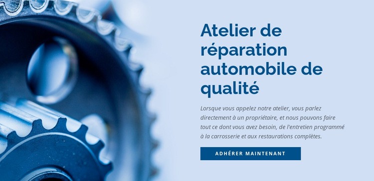 Atelier de réparation automobile Maquette de site Web