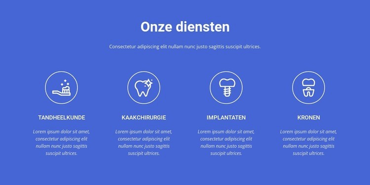 Tandheelkundige zorg van de hoogste kwaliteit Website mockup