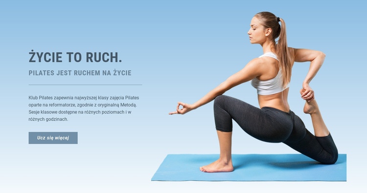 Twoje ciało potrzebuje Pilates Makieta strony internetowej