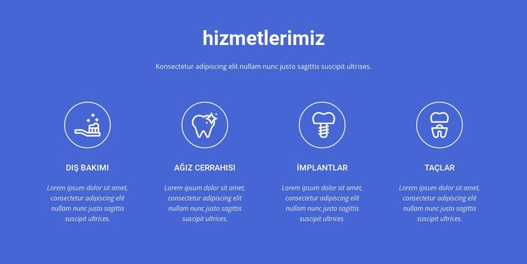 En kaliteli diş bakımı Web Sitesi Şablonu