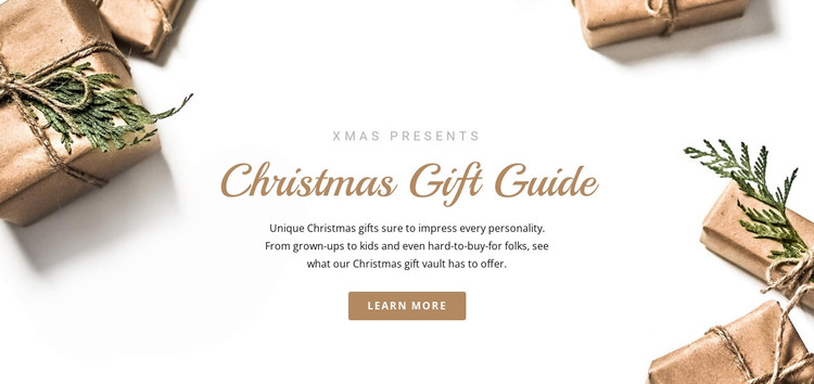 Christmas gift guide Web Design
