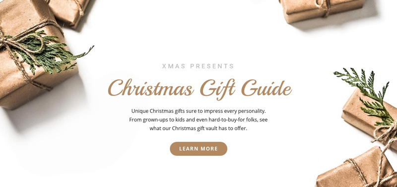 Christmas gift guide Web Page Design