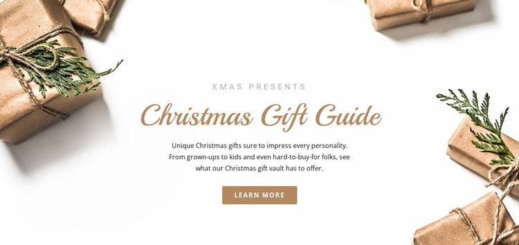 Christmas gift guide Website Template