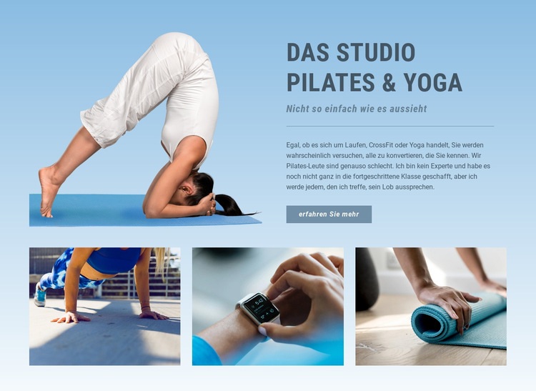 Pilates und Yoga Website design