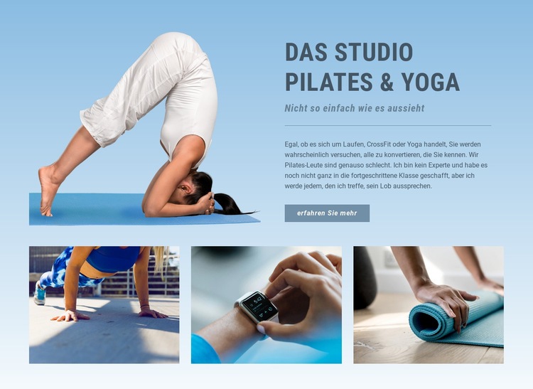 Pilates und Yoga Landing Page