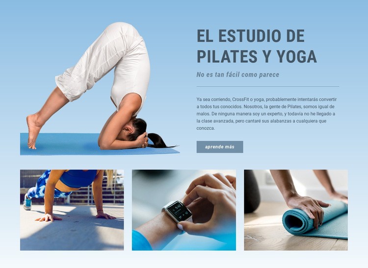 Pilates y yoga Página de destino