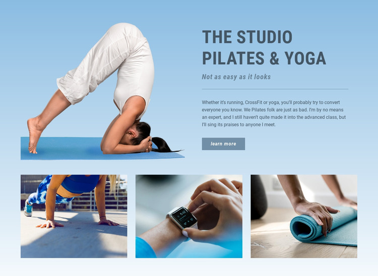 Pilates and yoga Homepage Design