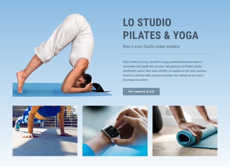 Pilates e yoga Mockup del sito web