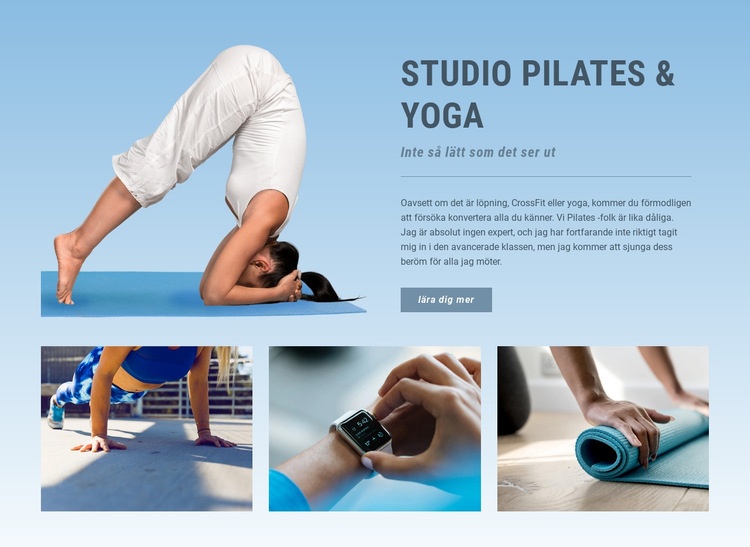 Pilates och yoga Hemsidedesign