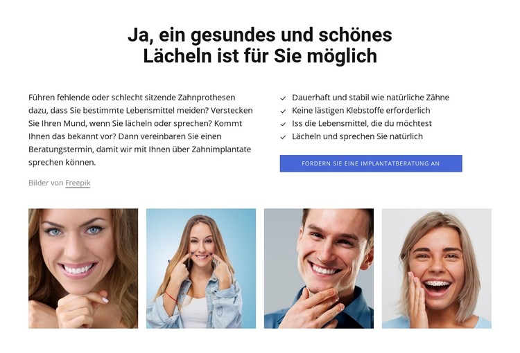 Gesundes und schönes Lächeln CSS-Vorlage