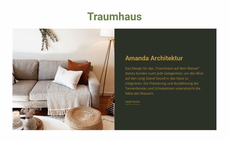 Traumhaus Interieur Landing Page