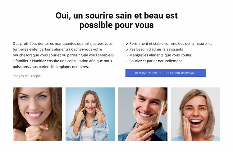 Sourire sain et beau Conception de site Web