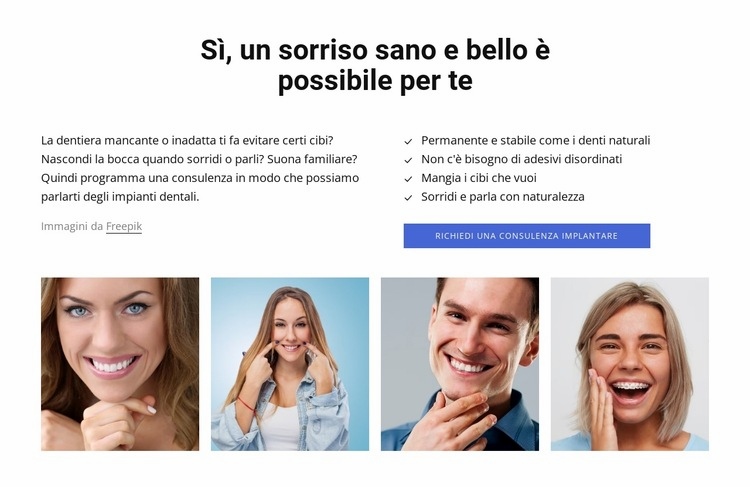 Sorriso sano e bello Costruttore di siti web HTML